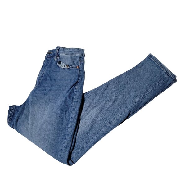 H&M Divided Jeans Womens Size 4 Straight Leg High Waist Light Wash Denim Pants - Picture 1 of 5